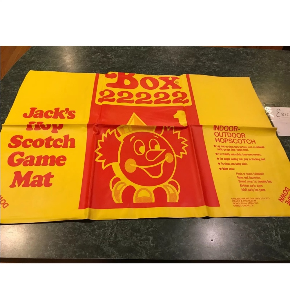 Vintage 1973 Jack In The Box Hopscotch Game Mat
